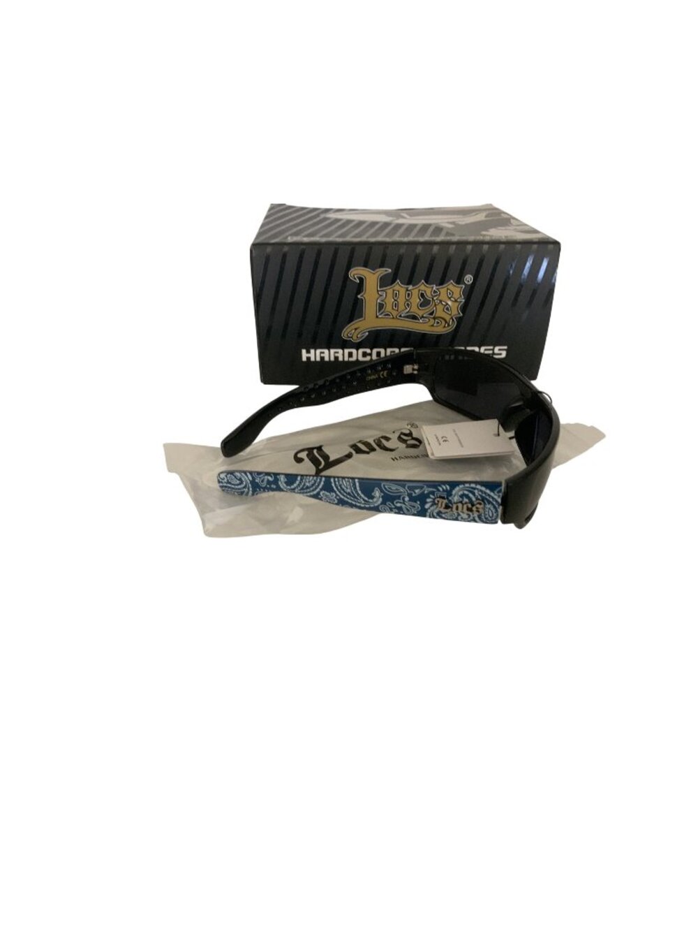 Locs Hardcore Shades Sunglasses With Blue Bandana Print Arms